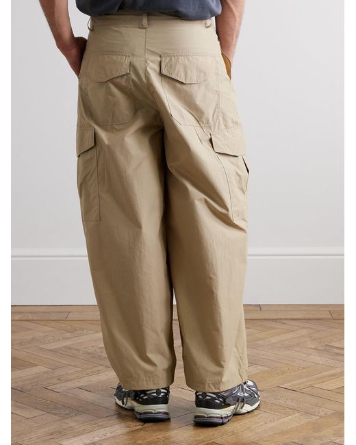 FRIZMWORKS Natural Balloon Barrel-leg Cotton-twill Drawstring Trousers for men