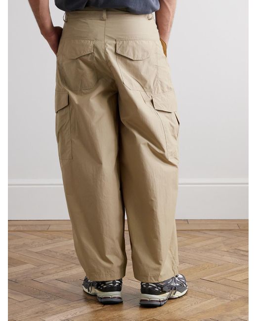 FRIZMWORKS Natural Balloon Barrel-leg Cotton-twill Drawstring Trousers for men