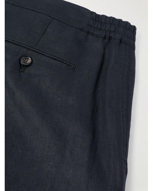 Loro Piana Blue Straight-Leg Linen Shorts for men