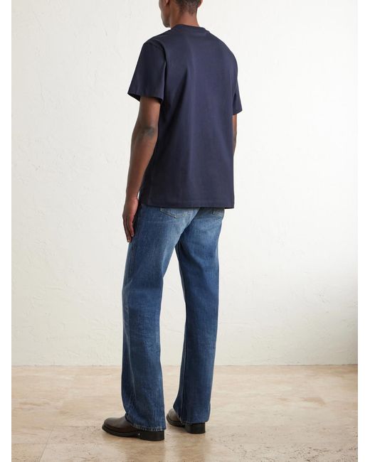 Jil Sander Blue Three-Pack Logo-Appliquéd Cotton-Jersey T-Shirts for men