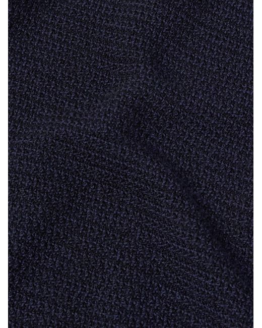 Tom Ford Blue Slim-Fit Waffle-Knit Wool Polo Shirt for men