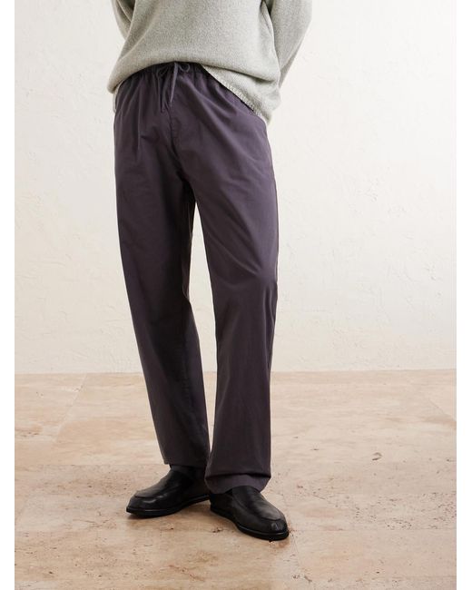 Hartford Blue Joggy Straight-leg Cotton Trousers for men