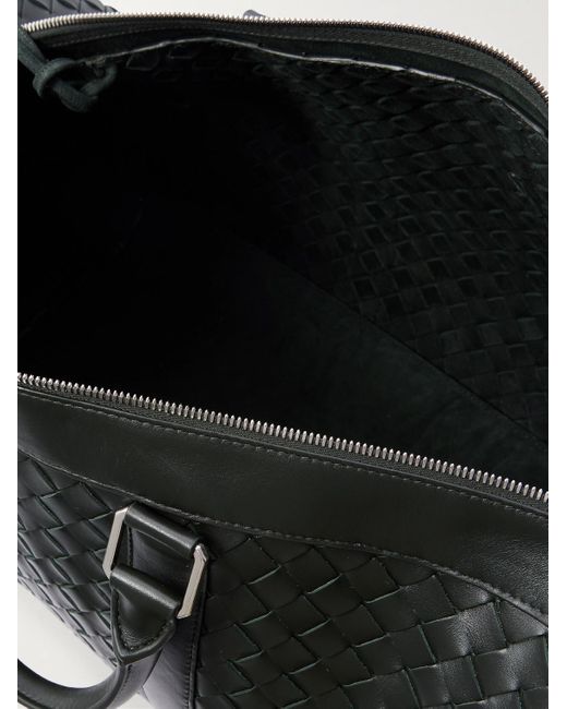Bottega Veneta Black Intrecciato Leather Duffle Bag for men