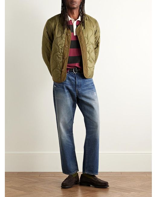 Drake's Red Striped Merino Wool Polo Shirt for men