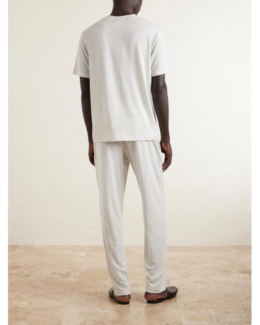 Zimmerli of Switzerland White Tapered-Leg Stretch-Tencel Lyocell Pyjama Trousers for men