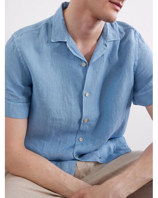 Boglioli Blue Linen Shirt for men