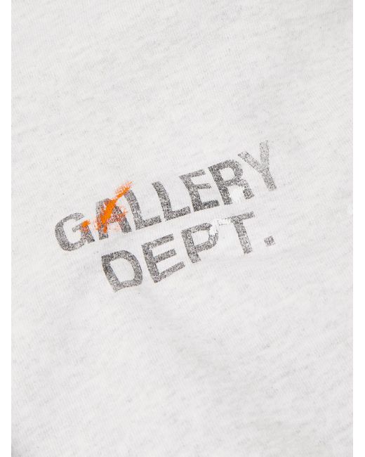 GALLERY DEPT. White Logo-Print Paint-Splattered Cotton-Jersey Hoodie for men