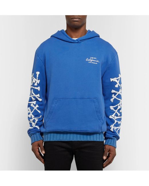 Amiri blue bones hoodie hotsell