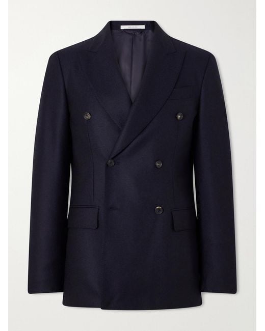 Gabriela Hearst Blue Angelo Double-Breasted Wool And Cashmere-Blend Flannel Suit Jacket for men
