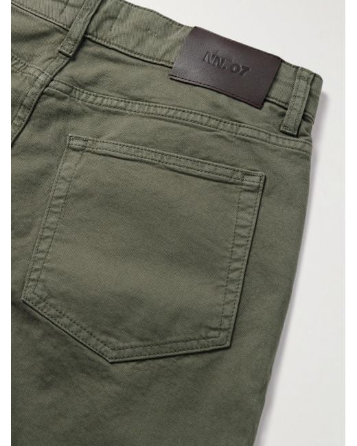 NN07 Green Tony 1923 Slim-Fit Garment-Dyed Organic Cotton-Blend Twill Trousers for men