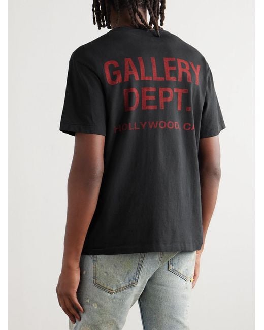 GALLERY DEPT. Black Souvenir Logo-print Cotton-jersey T-shirt for men