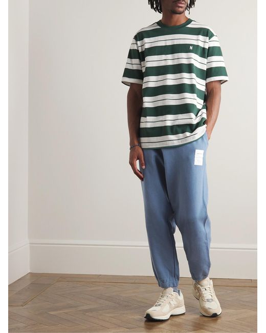 Norse Projects Blue Vanya Tapered Cotton-Jersey Sweatpants for men