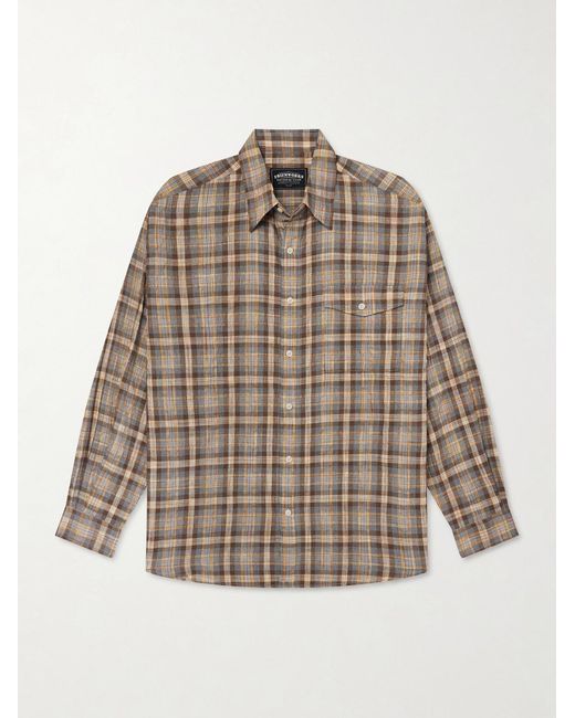FRIZMWORKS Brown Checked Woven Shirt for men