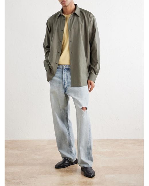 Auralee Gray Finx Cotton-Poplin Shirt for men