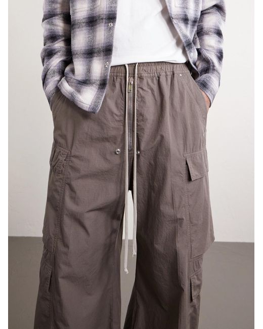 Rick Owens Brown Jumbo Belas Cotton Cargo Trousers for men