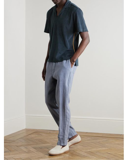 Paul Smith Polohemd aus Frottee aus einer Baumwollmischung mit Webband in Blue für Herren