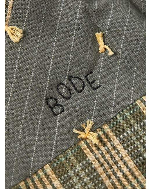 Bode Green Patchwork Corduroy-Trimmed Cotton Jacket for men