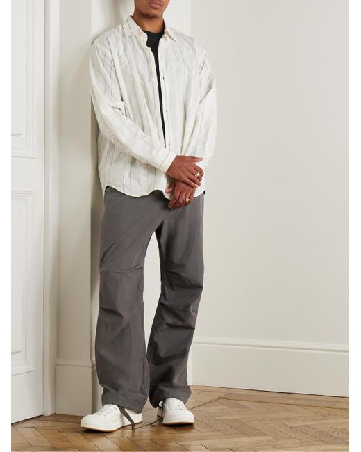 John Elliott Gray Himalayan Straight-Leg Cotton And Nylon-Blend Trousers for men