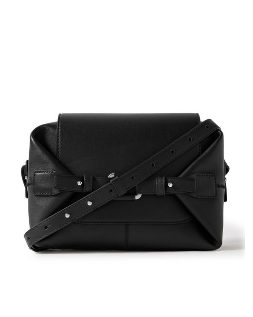 Bonastre Black Airbag Medium Leather Messenger Bag for men
