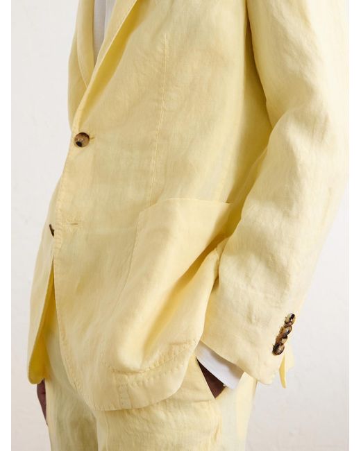 Boglioli Yellow Linen Suit Jacket for men