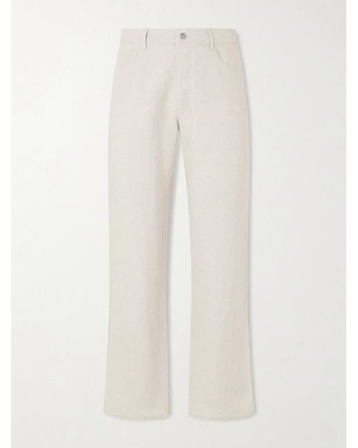 Mr P. White Edward Straight-Leg Linen And Cotton-Blend Trousers for men