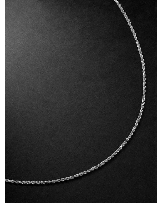 Alex Moss New York Black 22-inch 14-karat White Gold Rope Chain Necklace for men