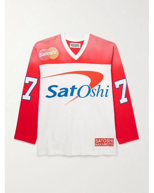 Satoshi Nakamoto Red Bank Of Satoshi Panelled Logo-Print Cotton-Jersey T-Shirt for men