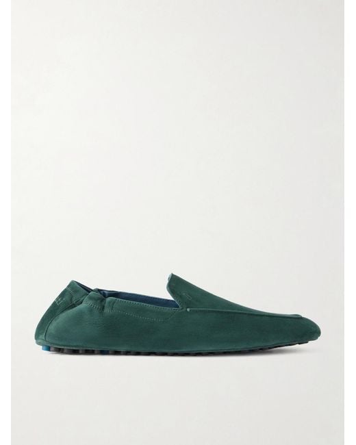Berluti Green Far Niente Suede Driving Shoes for men
