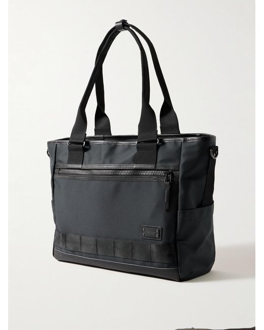 Master Piece Black Rise Ver.2 3Way Leather-Trimmed Mastertex-09 Tote Bag for men