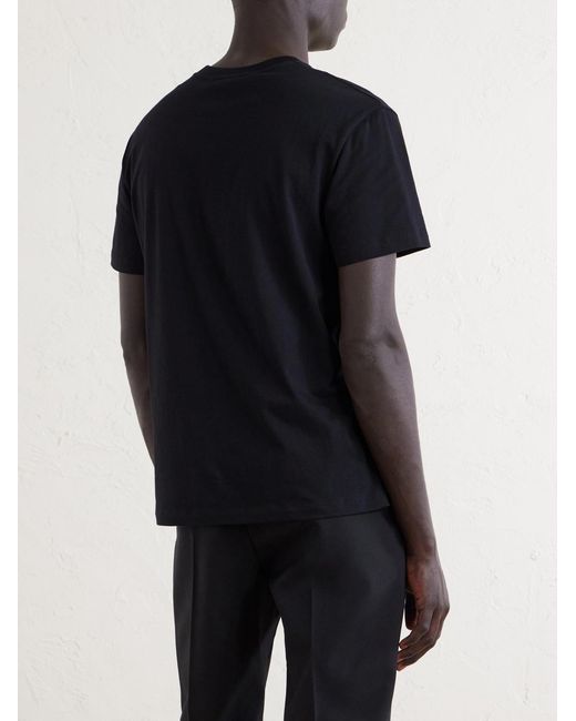 Valentino Garavani Black Vgold Cotton-Jersey T-Shirt for men