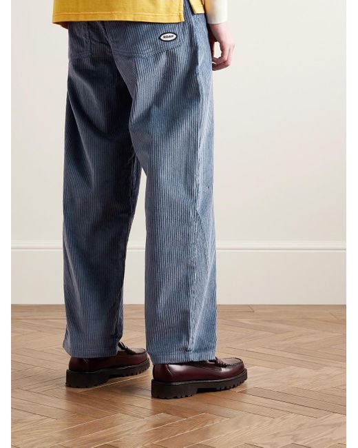 Pantaloni a gamba dritta in velluto a coste di cotone di Noah NYC in Blue da Uomo