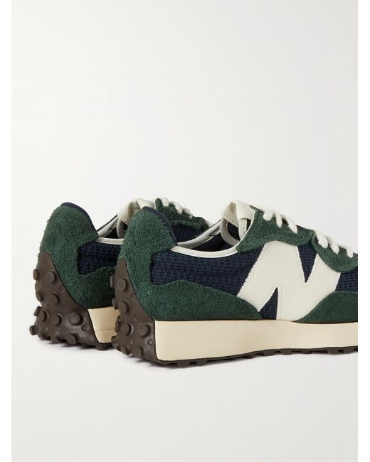 New Balance Green 327 Suede And Mesh Sneakers for men