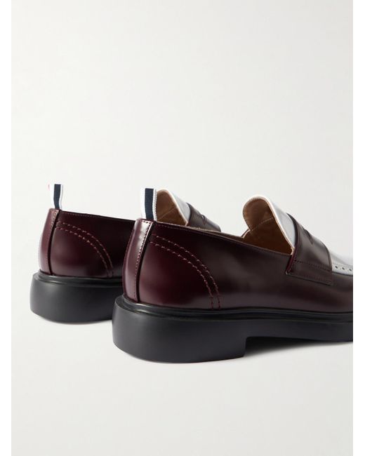 Thom Browne Brown Two-tone Leather Penny Loafers for men