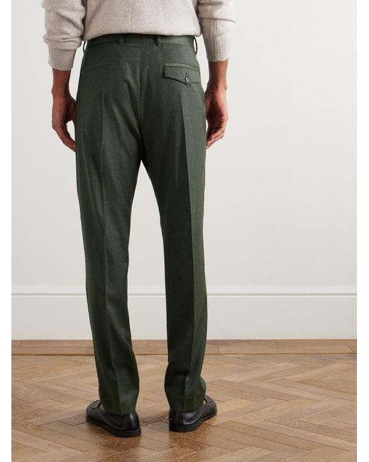 Paul Smith Green Straight-Leg Pleated Wool And Cashmere-Blend Suit Trousers for men