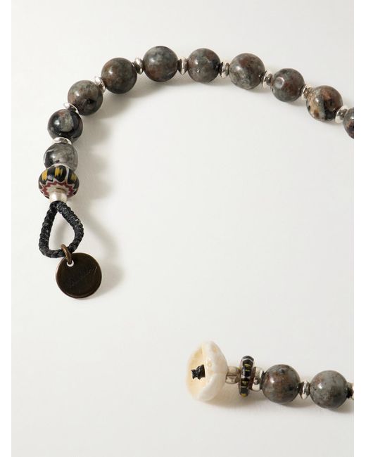 Bracciale in argento con perline in yooperlite e conchiglia di Mikia in Metallic da Uomo