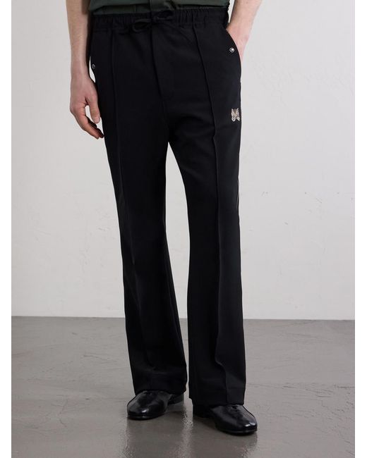 Needles Black Piping Cowboy Straight-leg Embroidered Woven Trousers for men
