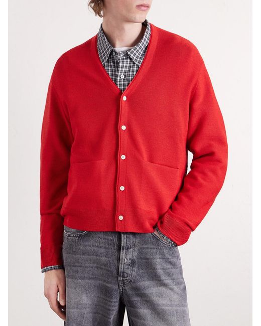 Visvim Red Selmer Wool Cardigan for men