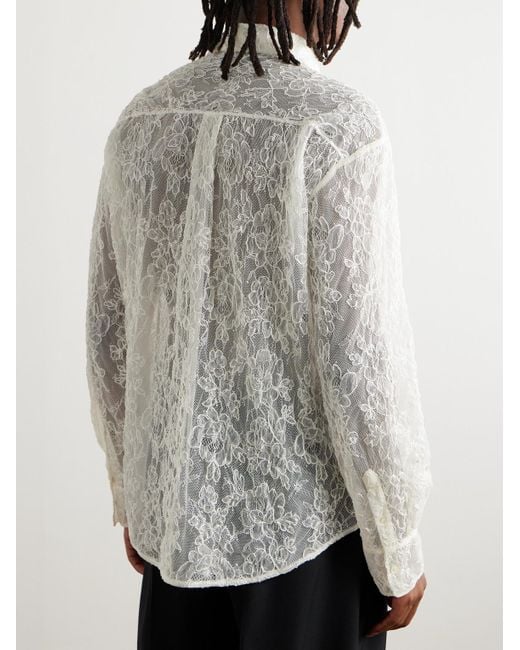 Simone Rocha White Cotton-Lace Shirt for men