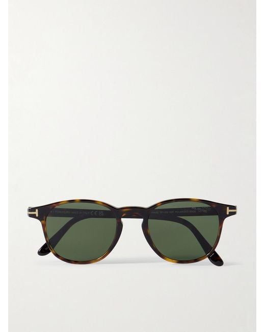 Tom Ford Green Holt Round-frame Tortoiseshell Acetate Sunglasses for men