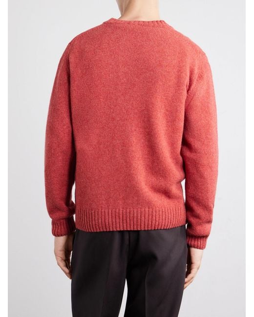 Caruso Red Wool Sweater for men