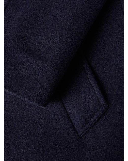 Loro Piana Blue Daito Shawl-collar Double-faced Cashmere Coat for men