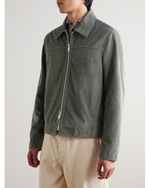 Mr P. Gray Suede Coach Jacket for men