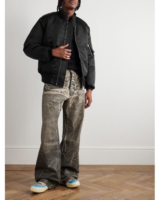 Rick Owens Black Imbottito Oversized Padded Shell Bomber Jacket for men