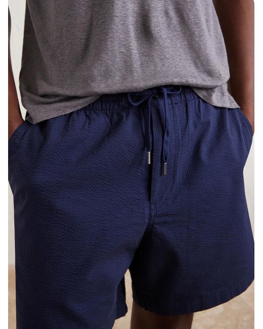 Polo Ralph Lauren Blue Cotton-blend Seersucker Drawstring Shorts for men