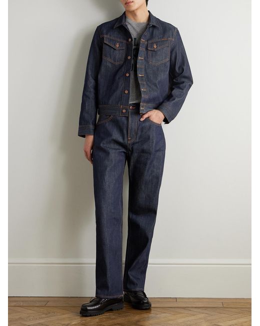 Nudie Jeans Blue Tuff Tony Organic Straight-Leg Jeans for men