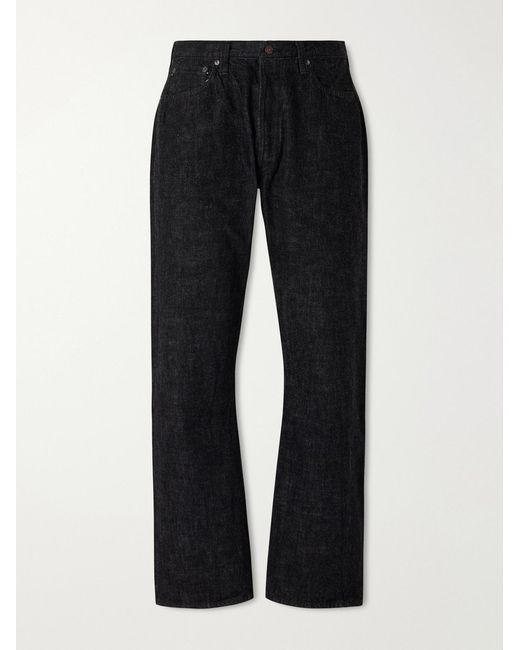 Fullcount Black 0105Bk Straight-Leg Selvedge Jeans for men
