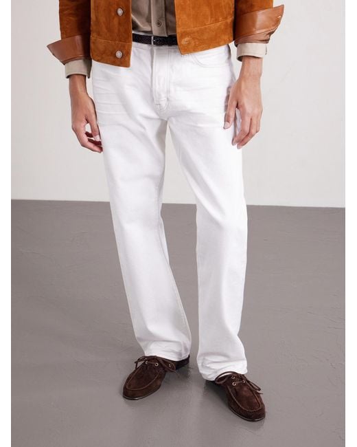 Tom Ford White Theo Suede Boat Shoes for men