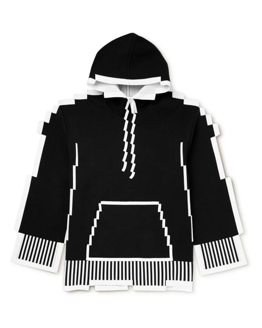 Loewe Black Pixelated Jersey Hoodie for men