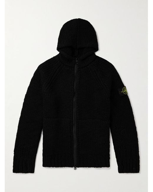 Black stone island zip up hoodie hotsell