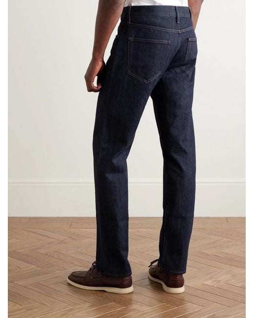 Loro Piana Blue Straight-Leg Cotton And Cashmere-Blend Jeans for men